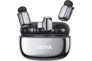 BOYA Mini 2 Micro Cravate sans Fil pour iPhone 15/16/17, Android, 5g, 48 kHz/24 Bit, Mini Micro sans Fil USB-C, Anti-Bruit 40dB, 100 m, 30 h, Microphone Lavalier Compact pour Interview, Streaming