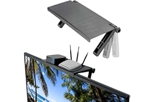 FUNMO Podstawka pod wieloma kątami, półka na ekran, zdalny uchwyt sterowania, stojak na monitor, składana półka na ekran ramy, uchwyt na telefon komórkowy, uchwyt na kabel, ramka na kamerę TV, monitor