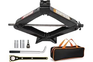 GTYORUS Scherenhebeheber Max. 3 Tonnen Tragfähigkeit mit Jack Socket Drill Adapter, Hubwagen-Kfz-Kit mit Schraubenschlüssel/Lug-Schlüssel für Auto SUV MPV