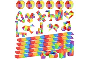 GOLDGE 24 Pack Mini Colorato Serpente Magico, 24 Blocchi Giocattolo Twist Cubo Puzzle Gadget Bambini Regalini Fine Festa Compleanno per Ragazzi