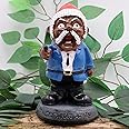 Military Garden Gnomes, Say What Again! Funny War Gnome, Funny Army Gnomes, Resin Soldier Statue, Black Man Gnome, Dwarf Gangster Statue, Novelty Statue for Indoor Outdoor Lawn Yard Decorations