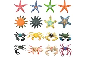 Lets Joy Pool Spielzeug Tauchtiere für Kinder, 16 Stück Meerestier Spielzeug, Gummi Meerestiere, Seestern Unterwasser, Krabbe Unterwasserspielzeuge, Pool Tauchspielzeug, Pool Spielzeug