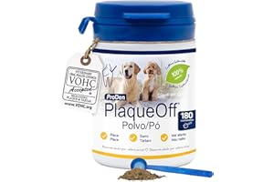 ProDen PlaqueOff Powder 60 g – 100% Natural Dental Cleaner for Dogs and Cats, Removes Plaque, Tartar and Bad Breath