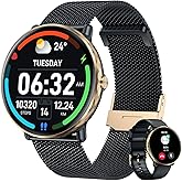 Reloj Inteligente Hombre Mujer con Llamadas - Pantalla Táctil Redonda de 1.43 " Fitness Bluetooth Sport Monitor de Sueño y Ox