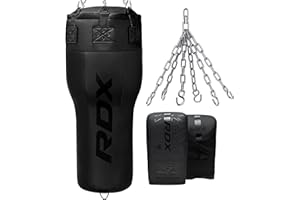 RDX 3.5FT Uppercut Angle Sacco da boxe, Maya Hide Pelle Pesante Bag Set con Guantoni e Catena, Arti Marziali MMA Pugilato Muay Thai Kick Boxing, Casa Palestra Punch Sacchi Uomini Donne