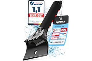 ‎LYVANAS LYVANAS Eiskratzer Auto TESTSIEGER 2025* - Ergonomischer Profi Scheibenkratzer Auto schnell & stark - Effizienter & sicherer Schneekratzer Auto aus Premium ABS - Kratzer Auto Zubehör schont langlebig