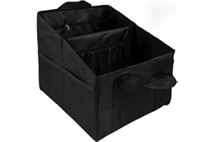 HIKPACKER Hopfällbar Bilorganiserare 31×25×25Cm För Baksäte | Barnvänlig Förvaring Med Handtag För Fram- Och Baksäte I Personbil