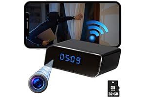 Camara Espia WiFi Camuflada, Mini Camara Espia Oculta Reloj, Camara Vigilancia Domicilio (sin Luz de Grabación sin Botones) T