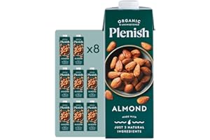 Plenish Unsweetened Organic Almond Milk 1L (Pack of 8)