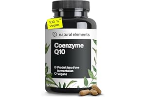 NATURAL ELEMENTS Coenzyme Q10 – 200 mg par gélule – 120 gélules véganes – couverture de 4 mois – Q10 premium issu de la fermentation de maïs – hautement dosé, fabriqué et contrôlé en laboratoire en Allemagne
