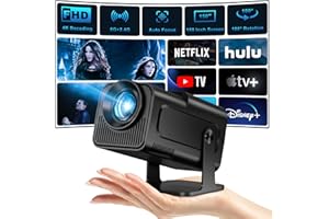 SESENO Beamer, Mini Projektor Full HD 4K, Unterstützt WiFi 6, BT5.0 mit 11.0 Android OS, 150 Zoll, 360-Grad-Flip Smart Beamer, Led Beamer 180°Drehbarer, für Phone/PC/Lap/Xbox/Stick, Schwarz