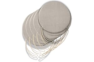 IL TUO ARTIGIANO DESIGN 6 Cuscini Rotondi per Sedia Cucina Sfoderabili, Cuscini per sedie soggiorno - Cuscini da sedia con Laccetti made in Italy - Spessore 3 cm - Decorazioni casa (Argilla, Diametro 40 cm)