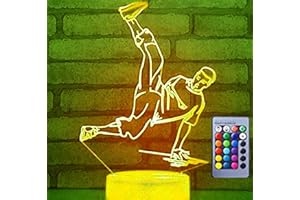 Jinson well Lampada 3D Street Dance Hip hop con illusione ottica, luce notturna con 16 colori cangianti touch switch tavolo decorazione lampade acrilico Flat Base USB giocattolo