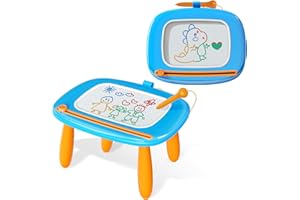 Kikidex Kleinkinder Spielzeug Alter 1-3, Magnetisch Zaubertafel, Mädchen Spielzeug für 1-2 Jahre, Magic Painting Board Lernspielzeug für 1 2 3 Jahre Baby Kinder - Baby Blau