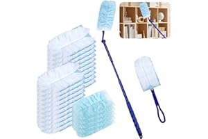 TAIXING magnes 25 sztuk przeciwpyłowych, zestaw do uzupełniania Swiffer, ściereczki do magnesów Swiffer, opakowanie uzupełniające z 1 uchwytem i 1 drążkiem