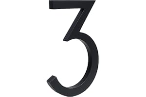HASWARE Numero civico Galleggiante 6 Pollici (15 cm) Elegante Porta Numeri Targa Alfabeto Numeri indirizzo di casa (3, Nero)