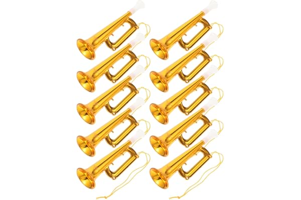 TOYANDONA 10 Pcs Trompettes en Plastique Trompettes Musicales Fabricants de Bruit de Trompette Acclamant des Jouets pour Les Accessoires de Performance des Enfants pour Enfants