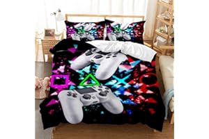 CTQTZ Set di biancheria da letto con copripiumino e federe, per letto singolo, colorato, per bambini e adulti, decorazione per la camera, 3 pezzi, con 2 federe