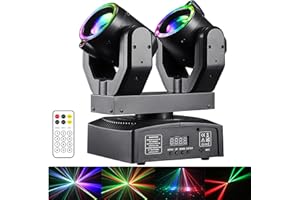 SCIFIVISI Moving Head LED Bühnenlicht Beam Double Head 100W dmx512 Discolicht Partylicht Soundaktivierter Lichteffekt Moving Head mit Fernbedienung Movingheads für Bar Party Halloween Weihnachten Hochzeit Disco