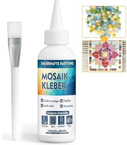 Colla Mosaico COLLALL 228349 – Adesivo Bianco Asciugatura Rapida, 100 Ml Con Tappo Applicatore, Impermeabile E Trasparente - 3