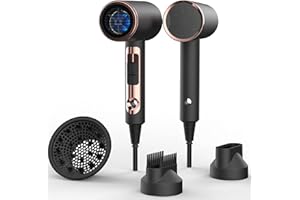 FUNTIN Suszarka do włosów z dyfuzorem wersja 2024 (różowe złoto czarne)