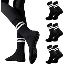 Chaussettes Hautes Antidérapantes Pour Femme - Taille Unique, En Coton, Pour Yoga, Pilates Ou La Maison, Avec Picots Adhérents