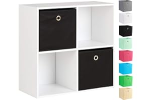 Hartleys White 4 Cube Unit and 2 Storage Boxes - Choice of Colour