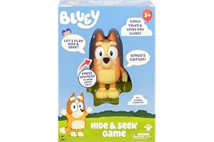 MOOSE Bluey Hide & Seek Game - Bingo, Hide The Bingo Figure And Press Her Nose To Start The Built-in Timer, Bingo Talks And Giggles To Help Kids Find Her, When Found, Kids Can Dance To Bluey's Theme Song