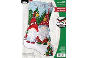 Bucilla, Chillin' with My Gnomie 89566E Filz-Applikation-Set, perfekt für Urlaub, DIY, Nadelspitzen, Kunst und Handwerk, 45,7 cm