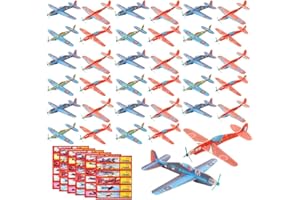 CJBIN Styroporflieger Kinder, 36 Stück Gleitflugzeuge Set, Styropor Flugzeuge für Kinder, Flieger Kinder, Gemischte Einzeln Verpackte Gleitflugzeuge für Kindergeburtstag Gastgeschenke