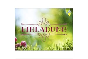 ‎EINLADUNGSKARTEN MANUFAKTUR HAMBURG 10 x Einladungskarten und 10 Umschläge im Set für jeden Anlass/Rasen Grillen Sommer/Einladung Geburtstag/Party/Einweihung/Feier/Geburtstagseinladungen Din A6