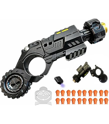 Alliage Jouet Anti Stress, MéTal Pistolet Jouet EDC avec 20 Balles Molles Et Mini Disque en Acier, Jeux de Doigts [A1] - Jeux - Jouets