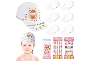 ARONRAVE Gorra de béisbol para niños, 6 piezas para pintar, gorra de béisbol para niños, gorras de béisbol, color blanco, para manualidades, para niñas y niños
