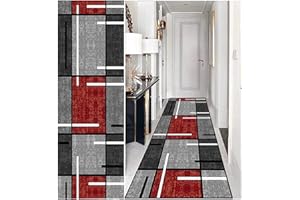 ‎DTUQYX DTUQYX Läufer Lang Flur rutschfest Teppich Küche 100 x 200CM, Polyester Waschbar und Dauerhaft, Schlafzimmer Muster Carpet, für Wohnzimmer Büro Esszimmer, Anpassbar Teppichläufer Meterware