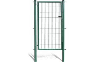 Koll Living Gartentore für Stabmattenzaun - Farbe und Höhe wählbar - inkl. Pfosten und Befestigungsmaterial (Gartentor H 180 x B 100 cm, grün)