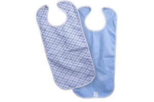 BEST QUALITY PIMPAM FACTORY 100% GUARANTEED PimPam Factory – Bavaglino in spugna, per adulti e anziani, con chiusura a nastro, prodotto in Spagna, 40 x 80 cm, impermeabile, 100% cotone, lavabile e riutilizzabile, bavaglino grande