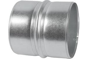 Vent Systems Rohrverbinder aus verzinktem Stahl, 100 mm, runde Lüftungskanalverlängerung – Metall-Schlauchkupplung – verzinkter Rohrverbinder