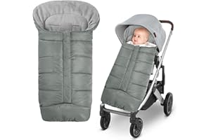SUGFAY Sacco Per Passeggino Universale,Sacco Passeggino con Cappuccio Regolabile a Coulisse,Impermeabile Fodera in Caldo Pile Sacco Termico per bebè per Passeggino,Adatto per Buggy & Carrozzina