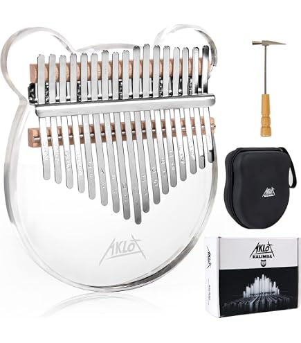 Kalimba Transparent 17 Ou 21 Touches – Instrument De Musique Portable Avec étui EVA Et Marteau D'accord – Cadeau Idéal