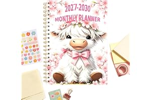 Cute Cow Spiral Notebook - 5 Year Planner 2026-2030 60-Month Writing Book