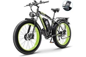 Kinsella KETELES K800 dual motor 26-inch fat tire mountain electric bike 48V 23AH battery, 4 color options, 21 speeds, color display,Hydraulic brakes, UK Warehouse