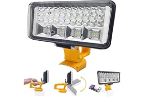 IKEBORM LED Work Light Cordless for Dewalt 18V/20V Battery, 90W 5400ML Flood Light Outdoor with 2 Mode, Type C & USB, Portable Spotlight with 150° Rotation for Car Repairing Camping Emergency (No Battery)