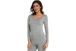 Mcilia Women's Ultrathin Modal Round Neck Long Sleeve Thermal Top/Shirt