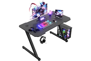 JUMMICO Scrivania Gaming 100 x 60 cm, Tavolo Gaming Ergonomica, Scrivania per Computer Postazione Gamer con Piano del Tavolo in Fibra di Carbonio Adatto Sia per i Giocatori Che per l'uso in Ufficio.