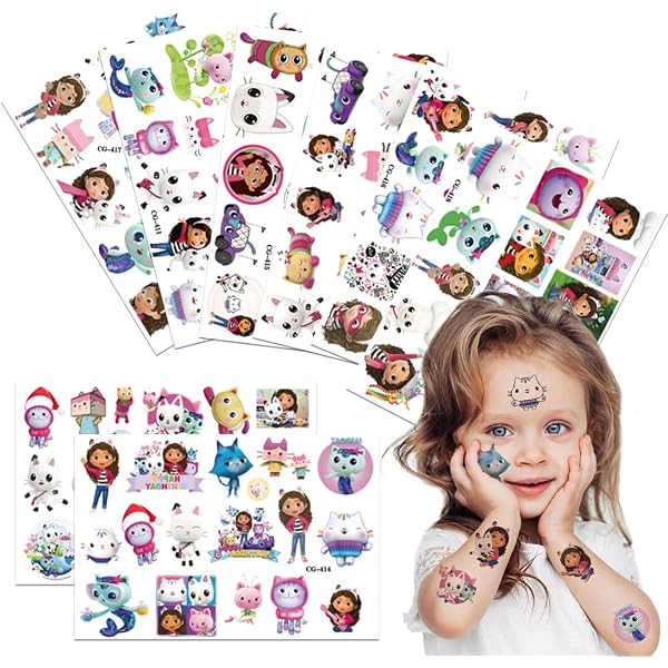 Tatouages Temporaires Enfant Licorne & Sirène - 20 Feuilles - Brillant Et Imperméable - Idée Cadeau Fête