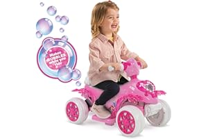 Disney Princess Bubble Quad Bike Electric Battery Powered Ride On Toy For Girls age 18 months - 3 years, Pink by Huffy