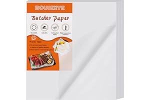 BOUIEXYE 120 Pieces White Butcher Paper No Wax Butcher Paper Precut Butcher Paper 12 x 12 inch Square Meat Sheet Disposable Butcher Paper Sheets for Wrapping Meat Sublimation Heat Press