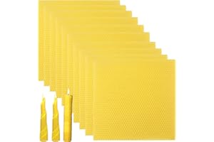 Marstey 30 Pcs Beeswax Sheets for Candle Making, 100% Natural Organic Bees Wax Rolling Sheets for DIY Candle Making Kits (20 x 15 cm)
