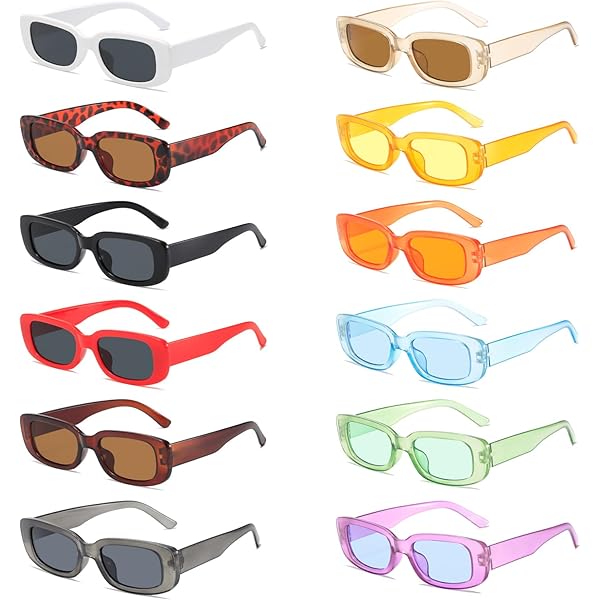 Dwenarry Schwarz Sonnenbrille Party Vintage Sonnenbrillen Set für Herren Damen Partybrille 90er Brillen Pack Für Karneval/Fasching 8 Stücke