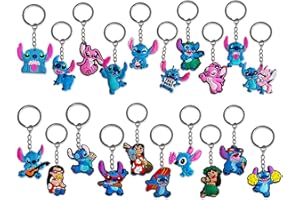 Clvsyh 20 Piezas Juego De Llaveros, Llavero De Lilo & St-Itch, Llavero De Dibujos Animados, Regalos De Llavero, Regalos Infantiles Para Niños Y Niñas